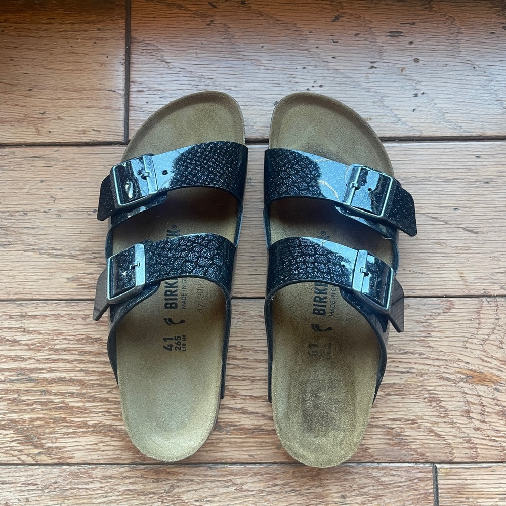 Birkenstock Blue metallic Buckle Sandals s41